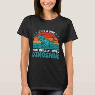 Alleen een meisje dat echt van dinosaurussen houdt t-shirt
