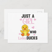 Alleen een meisje dat gek is op eenden - een klap briefkaart (Voorkant / Achterkant)