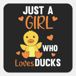 Alleen een meisje dat gek is op eenden - een klap  vierkante sticker