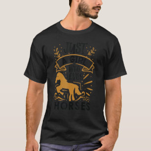 Alleen een meisje dat gek is op paardenvrouwen die t-shirt