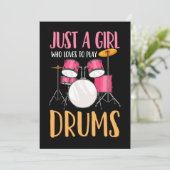 Alleen een meisje dat graag Drums speelt Kaart (Staand voorkant)