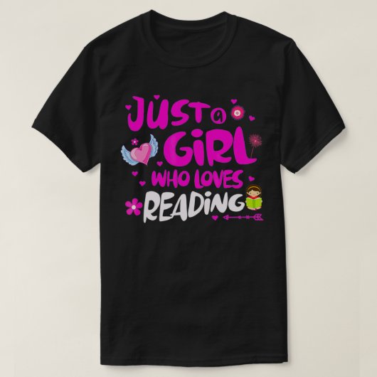 Alleen een meisje dat graag leest t-shirt (Design voorkant)