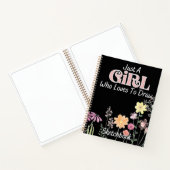 Alleen een meisje dat graag zakboekbloemen tekent notitieboek (Binnen)