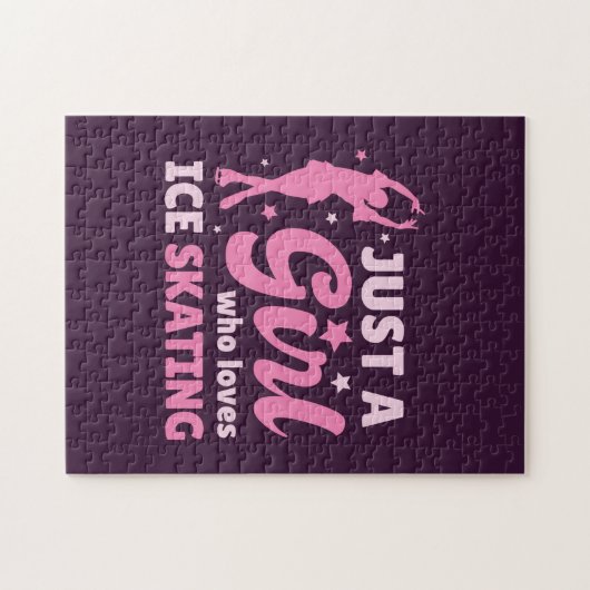 Alleen een meisje dat houdt van ijsschaatsen legpuzzel (Horizontaal)