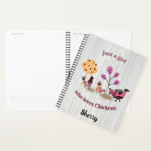 Alleen een meisje dat houdt van kippen country Fol Planner