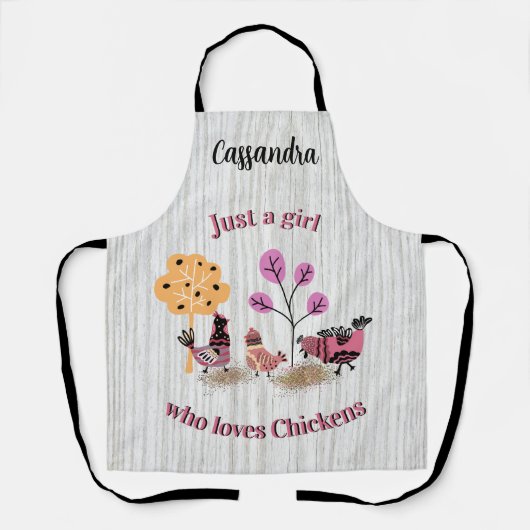 Alleen een meisje dat houdt van kippen country Fol Schort (Voorkant)