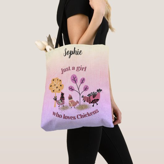 Alleen een meisje dat houdt van kippen country Fol Tote Bag (Dichtbij)