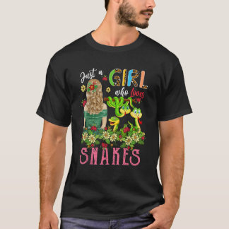 Alleen een meisje dat houdt van snakes drie Floral T-shirt