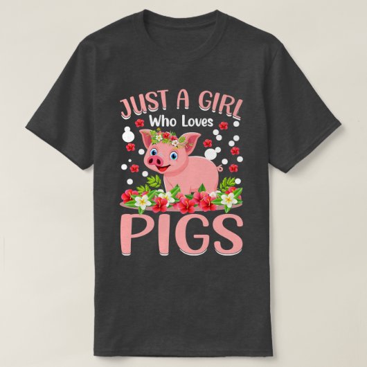 Alleen een meisje dat houdt van Varkens Hog Lover  T-shirt (Design voorkant)