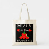 Alleen een meisje dat van aardbeien houdt tote bag (Achterkant)