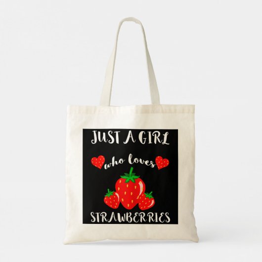 Alleen een meisje dat van aardbeien houdt tote bag (Achterkant)