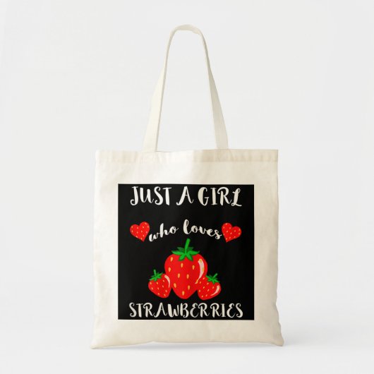 Alleen een meisje dat van aardbeien houdt tote bag (Voorkant)