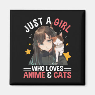 Alleen een meisje dat van Anime houdt en katten di Magneet