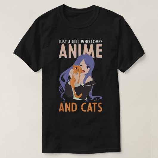 Alleen een meisje dat van Anime houdt en Kawaii Pe T-shirt (Design voorkant)