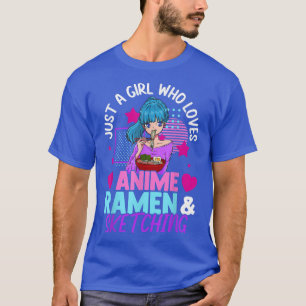 Alleen een meisje dat van Anime Ramen houdt en de T-shirt