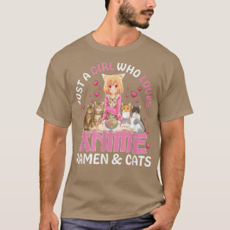 Alleen een meisje dat van Anime Ramen houdt en Jap T-shirt