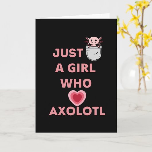 alleen een meisje dat van axolotl houdt kaart (Gele Bloem)