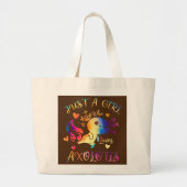 Alleen een meisje dat van Axolotls houdt, een kleu Grote Tote Bag (Voorkant)