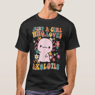 Alleen een meisje dat van Axolotls Retro Groovy Ax T-shirt