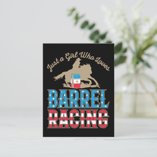 Alleen een meisje dat van Barrel Racing houdt Briefkaart (Staand voorkant)