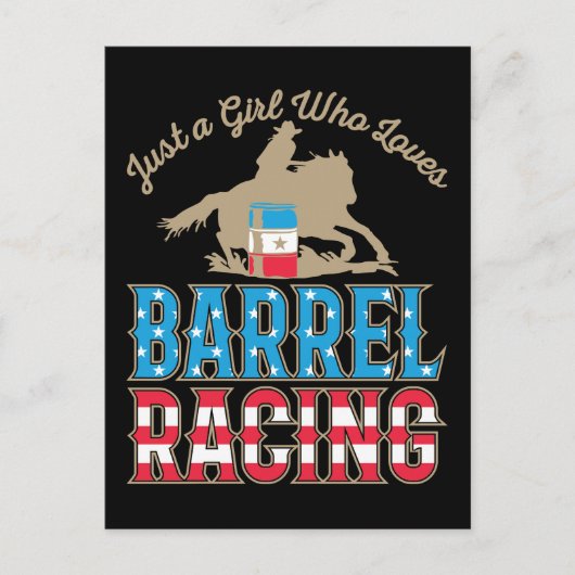 Alleen een meisje dat van Barrel Racing houdt Briefkaart (Voorkant)