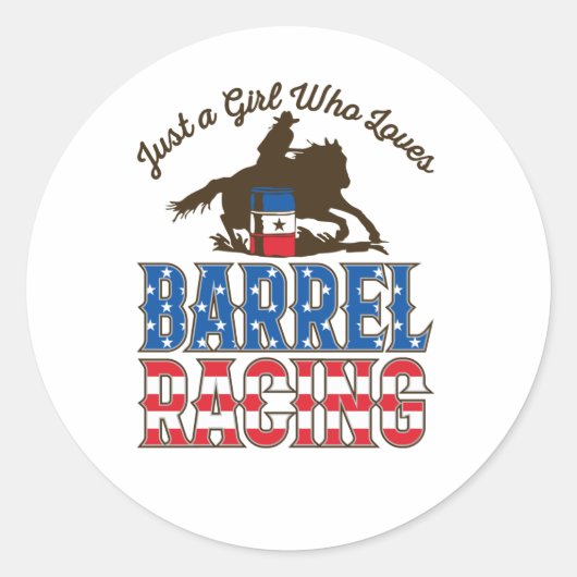 Alleen een meisje dat van Barrel Racing houdt Ronde Sticker (Voorkant)