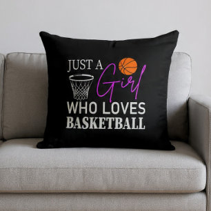 Alleen een meisje dat van basketbal houdt,werp kus kussen