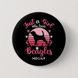 Alleen een meisje dat van Beagles houdt, gepersona Ronde Button 5,7 Cm