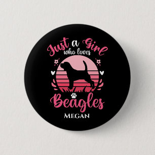Alleen een meisje dat van Beagles houdt, gepersona Ronde Button 5,7 Cm