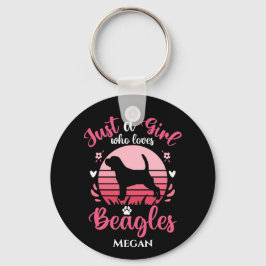 Alleen een meisje dat van Beagles houdt, gepersona Sleutelhanger
