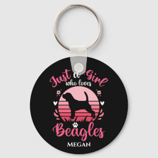Alleen een meisje dat van Beagles houdt, gepersona Sleutelhanger