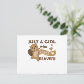 Alleen een meisje dat van beavers houdt - Cute Bea Briefkaart (Staand voorkant)