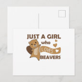 Alleen een meisje dat van beavers houdt - Cute Bea Briefkaart (Voorkant / Achterkant)