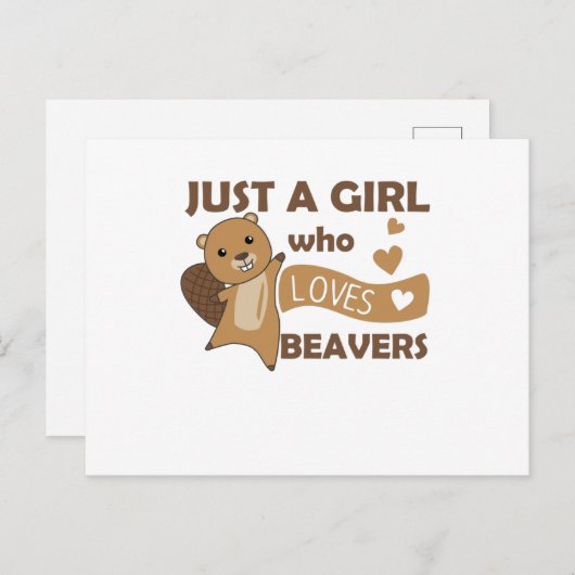 Alleen een meisje dat van beavers houdt - Cute Bea Briefkaart (Voorkant / Achterkant)