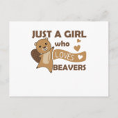 Alleen een meisje dat van beavers houdt - Cute Bea Briefkaart (Voorkant)