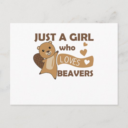 Alleen een meisje dat van beavers houdt - Cute Bea Briefkaart (Voorkant)