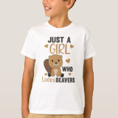 Alleen een meisje dat van beavers houdt - Cute Bea T-shirt (Voorkant)