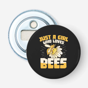 Alleen een meisje dat van bijen houdt button flesopener