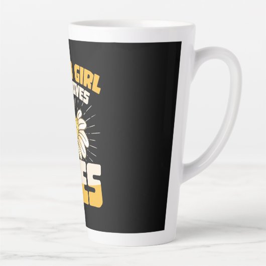 Alleen een meisje dat van bijen houdt latte mok (Rechts)