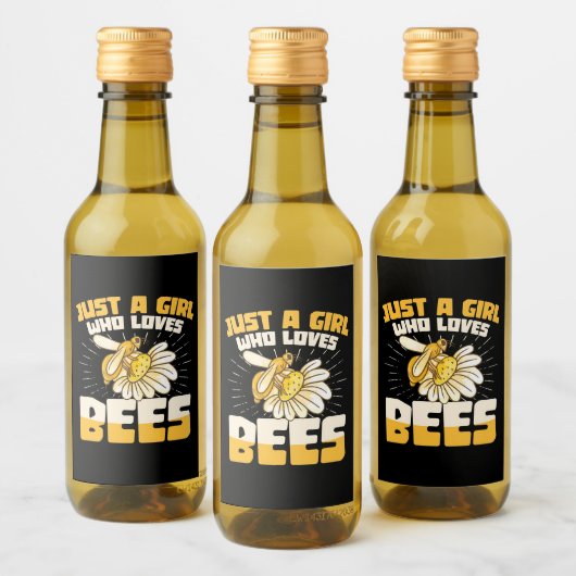 Alleen een meisje dat van bijen houdt wijn etiket (Flessen)