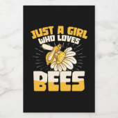 Alleen een meisje dat van bijen houdt wijn etiket (Enkel label)