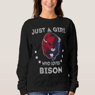 Alleen een meisje dat van Bison Lover Buffalo Catt Trui