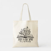 Alleen een meisje dat van boeken houdt tote bag (Achterkant)