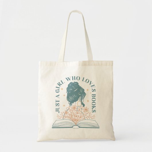 Alleen een meisje dat van boeken houdt tote bag (Voorkant)