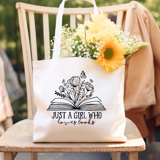 Alleen een meisje dat van boeken houdt tote bag