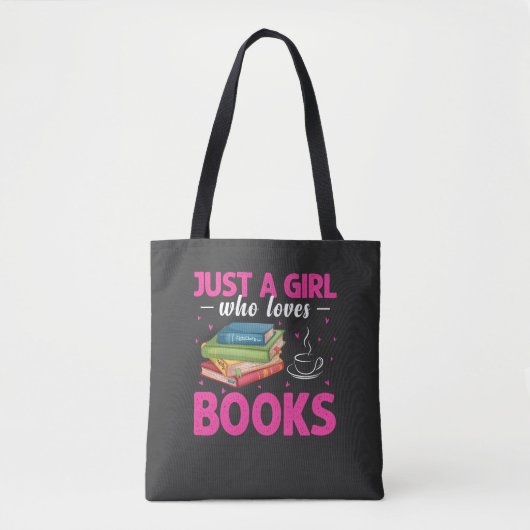 Alleen een meisje dat van boeken houdt tote bag (Voorkant)