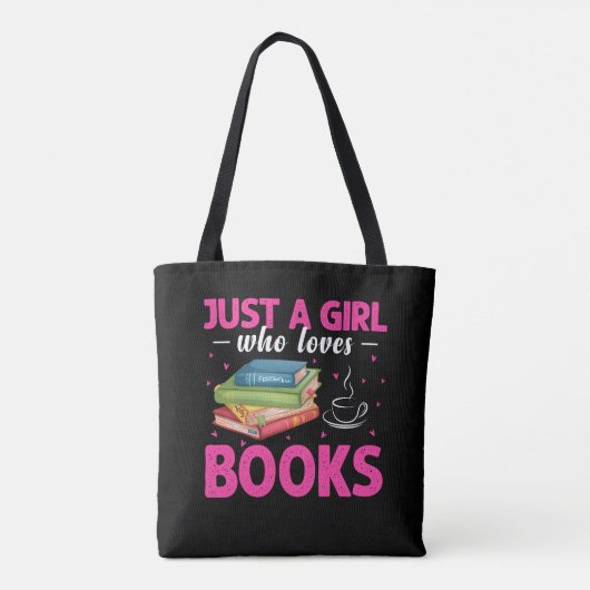 Alleen een meisje dat van boeken houdt tote bag (Achterkant)