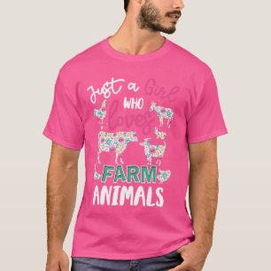 Alleen een meisje dat van boerendieren houdt Koeie T-shirt