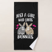 Alleen een meisje dat van Bunnies houdt | Bunny Lo Badhanddoek (Badhanddoek)