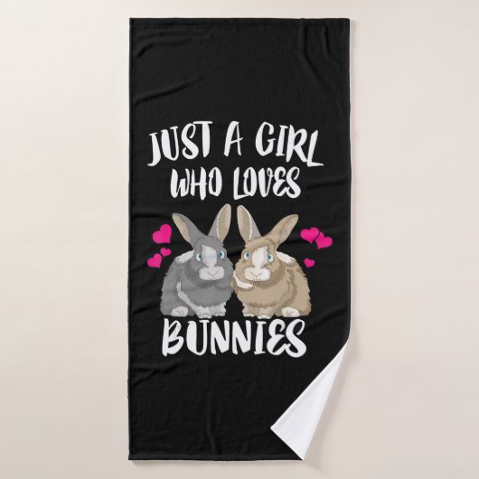 Alleen een meisje dat van Bunnies houdt | Bunny Lo Badhanddoek (Badhanddoek)